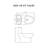 Bồn cầu một khối Arrow AB1802M/AB1118-A