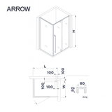 Ảnh bản vẽ kỹ thuật buồng tắm kính Arrow AL59F1