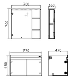Bộ Tủ Lavabo Arrow ADGMD8G31008F-HF/AP31008F và Tủ Gương Arrow AMJD8G31008F-HF