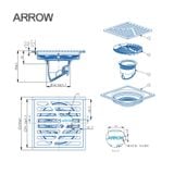Phễu thoát sàn Arrow ADL50F16CGGW