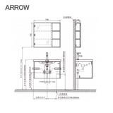 Bộ Tủ Lavabo Arrow ADGU8G3368-C/AP3368 và Tủ Gương Arrow AMJU8G3368-C