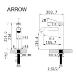 Vòi lavabo nóng lạnh Arrow AMP11855-1ALF90