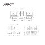 Bộ Tủ Lavabo Arrow A1801LQ1/AP4035 và Tủ Gương Arrow A1801LQ2