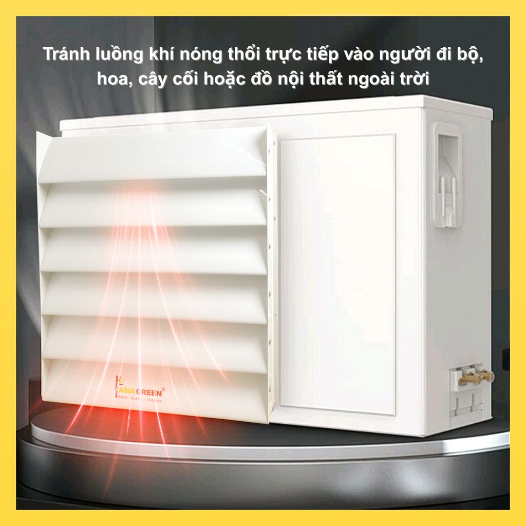 ASIA GREEN - Chuyển Hướng Gió Dàn Nóng Cánh Nhựa Bầu Dục, Khung Sắt Chắc Chắn, Tặng Kèm Vít (Giá bao gồm VAT)