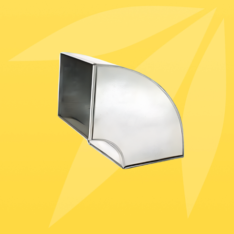 ASIA GREEN - Co Vuông 90° Nẹp C, Chuyển Hướng Gió, Tôn Mạ Kẽm, Chống Ăn Mòn, Độ Dày 0.58mm (Giá bao gồm VAT)