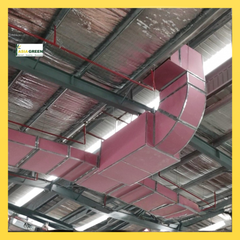 ASIA GREEN - Co (Cút) Ống Gió Vuông 90 Độ Chống Cháy, Tôn/Thép Tráng Kẽm, Bọc Tấm KHS/KNAUF, Độ Dày 0.75-1.15mm (Giá bao gồm VAT)