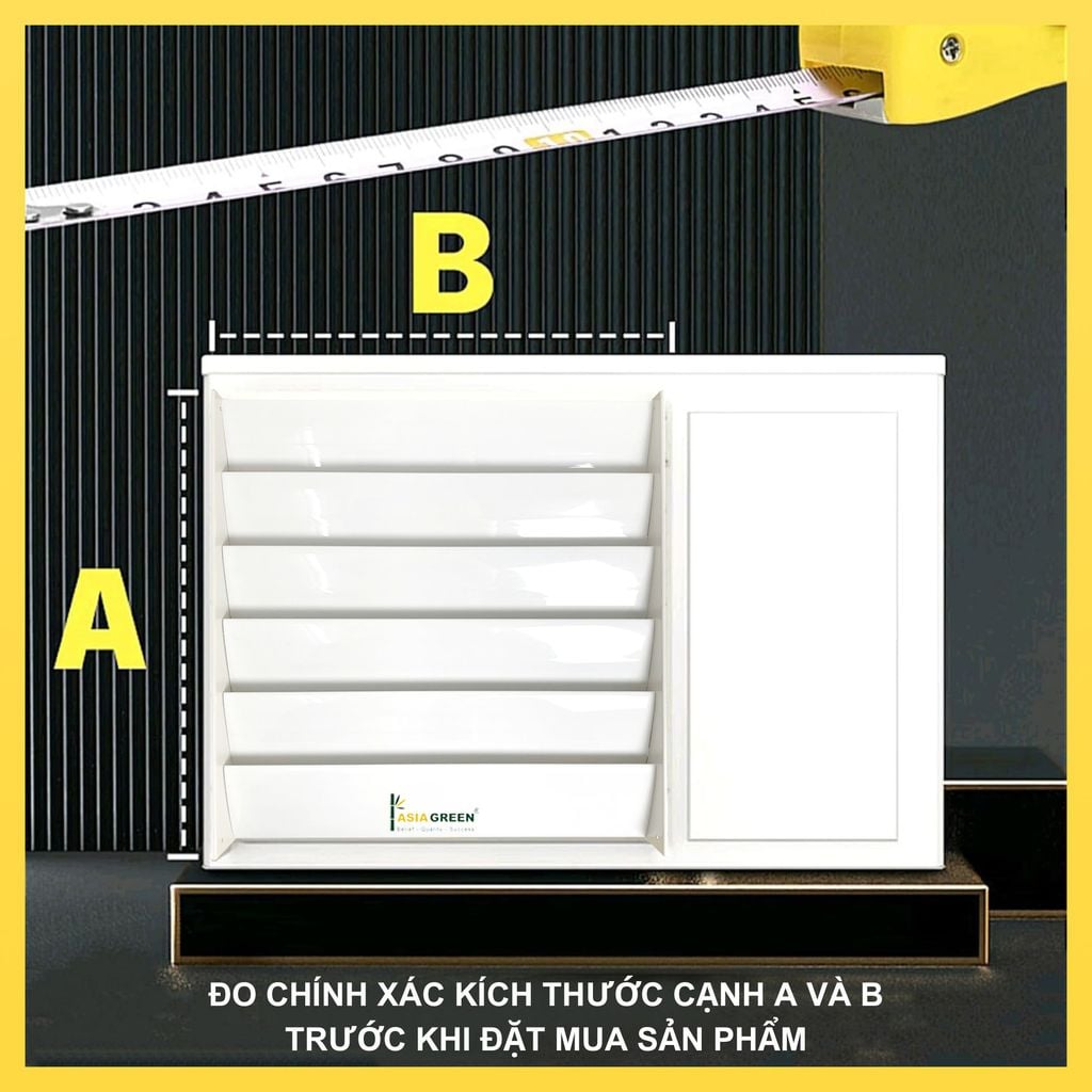 ASIA GREEN - Chuyển Hướng Gió Dàn Nóng Cánh Nhựa Bầu Dục, Khung Sắt Chắc Chắn, Tặng Kèm Vít (Giá bao gồm VAT)