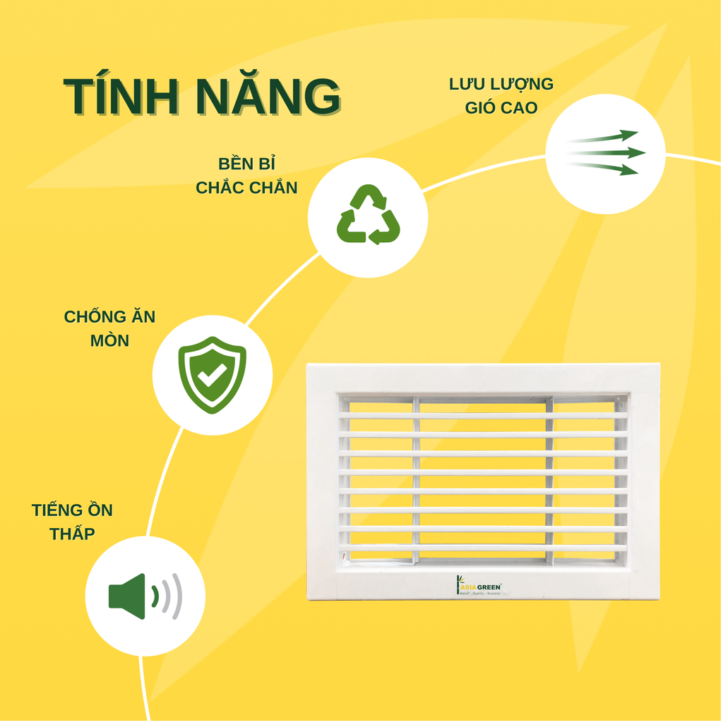 ASIA GREEN - Cửa Gió Nan T Cố Định Và T Tháo Lắp, Hợp Kim Nhôm, Cho Dự Án, Nhà Ở (Bao gồm VAT)