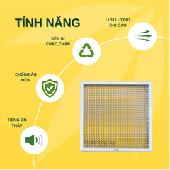 ASIA GREEN - Cửa Gió Nan Bầu Dục 2 lớp, Miệng Gió Nan Thẳng, Hợp Kim Nhôm Cao Cấp, Sơn Tĩnh Điện (Giá bao gồm VAT)