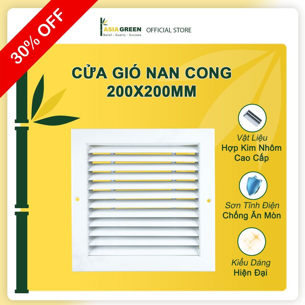 ASIA GREEN - Cửa Gió Nan Cong, Kèm Lưới Lọc Bụi, Loại Bỏ Bụi Bẩn, Sơn Tĩnh Điện (Bao gồm VAT)