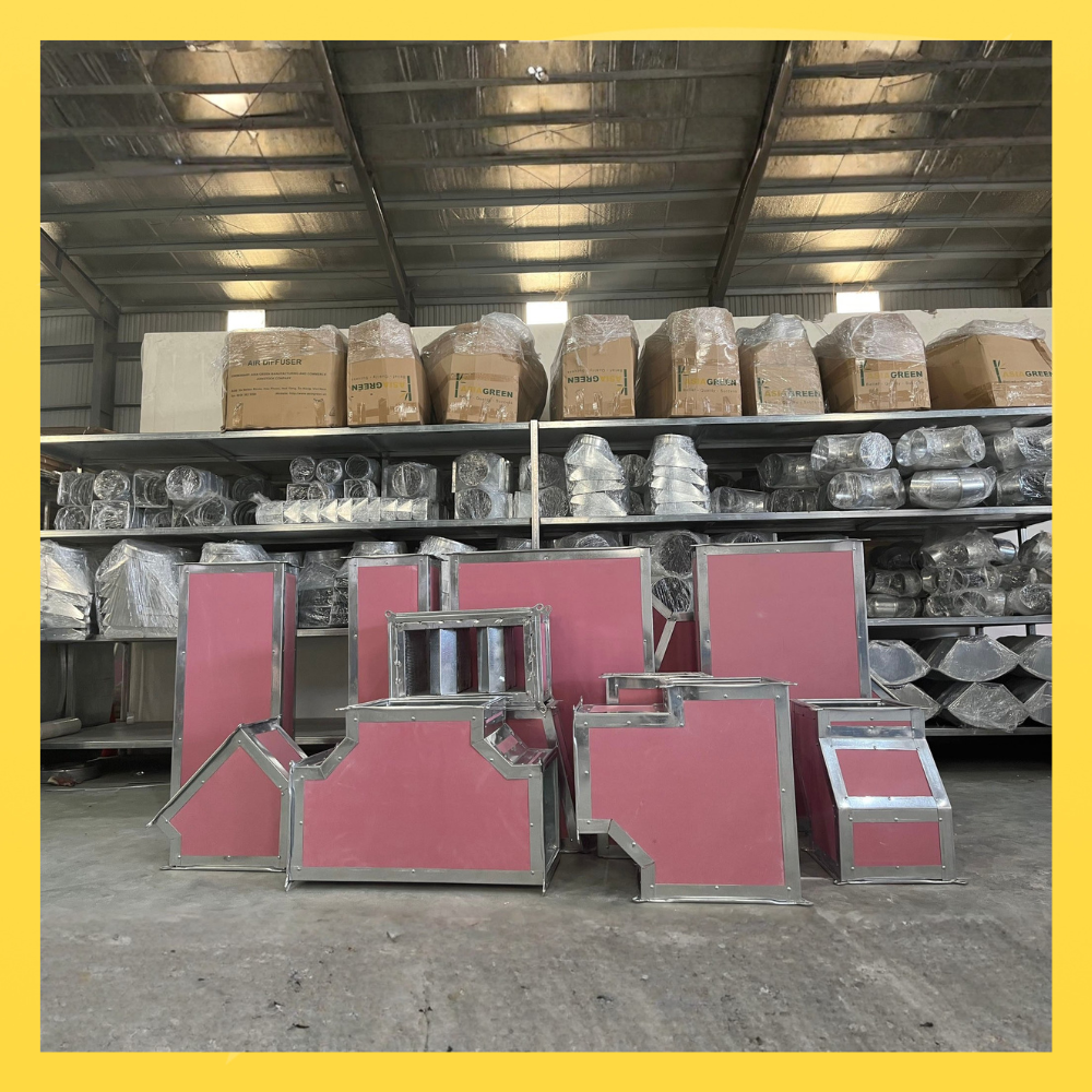 ASIA GREEN - Ống Gió Chống Cháy EI120, Tôn/Thép Tráng Kẽm, Bọc Tấm KHS/KNAUF, Độ Dày 0.75-1.15mm (Giá bao gồm VAT)