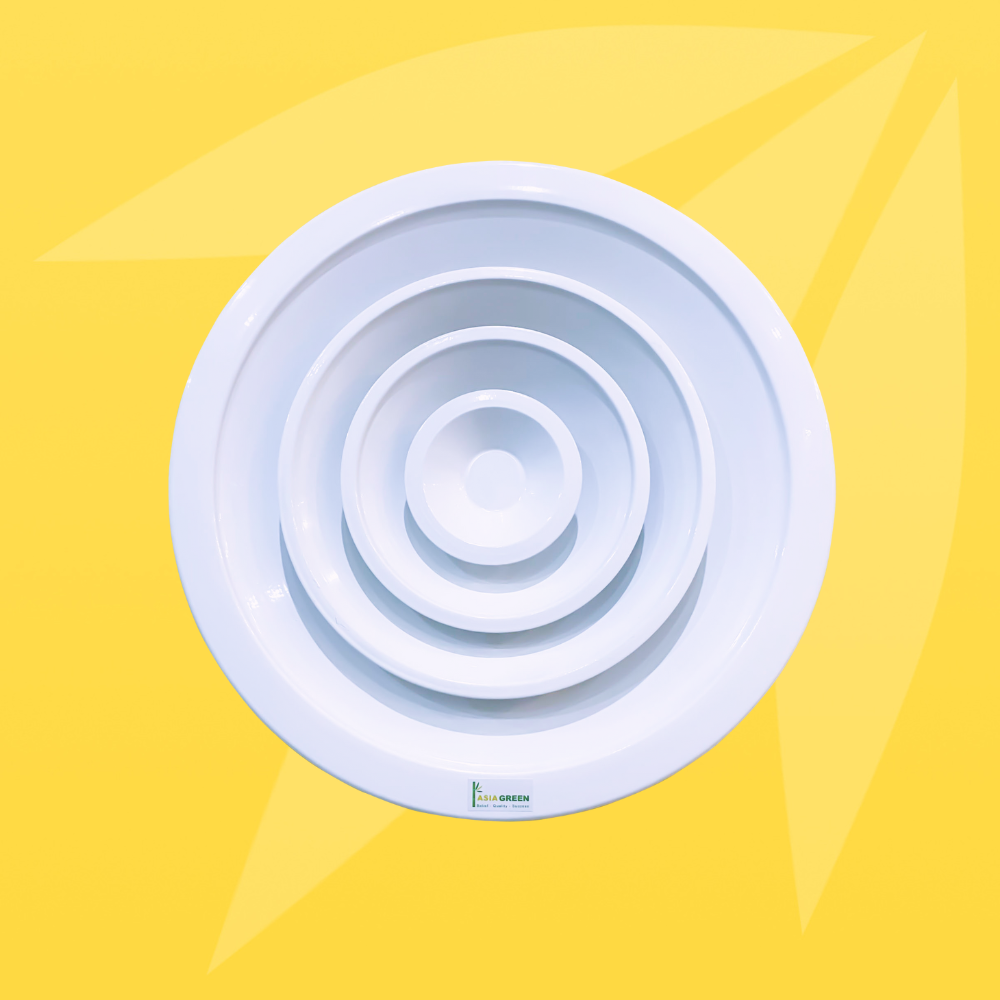 ASIA GREEN - Cửa Gió Khuếch Tán Tròn, Hợp Kim Nhôm Cao Cấp, Sơn Tĩnh Điện, Chống Ăn Mòn (Giá Bao Gồm VAT)