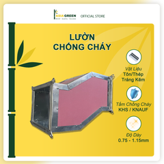 ASIA GREEN - Lườn Ống Gió Vuông Chống Cháy, Tôn/Thép Tráng Kẽm, Bọc Tấm KHS/KNAUF, Độ Dày 0.75-1.15mm (Giá bao gồm VAT)