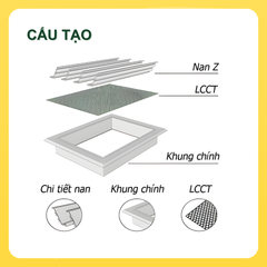 ASIA GREEN - Cửa Gió Nan Z (Louver), Kèm Lưới Chắn Côn Trùng, Ngăn Nước Mưa Và Côn Trùng, Hợp Kim Nhôm Cao Cấp (Giá bao gồm VAT)