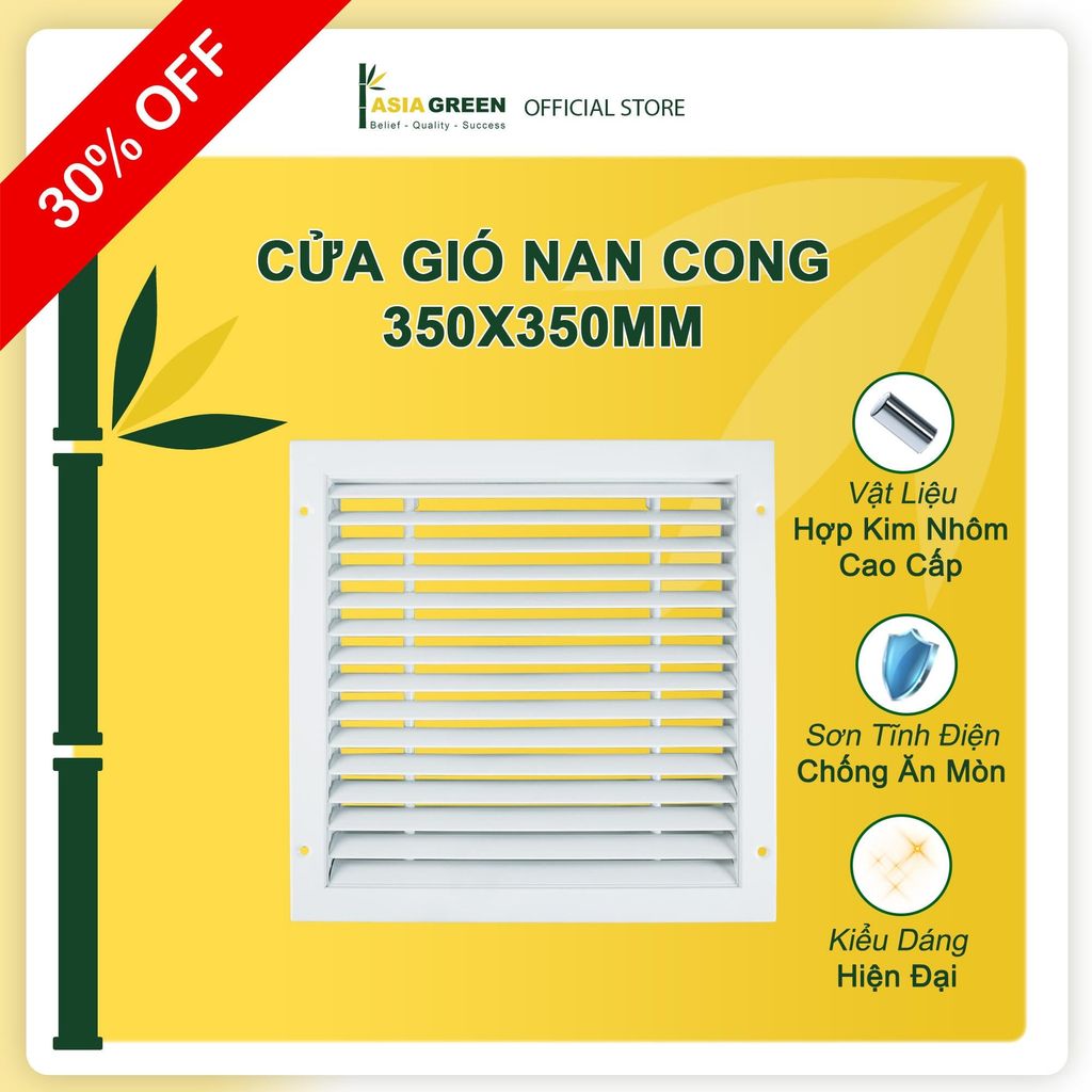 ASIA GREEN - Cửa Gió Nan Cong, Kèm Lưới Lọc Bụi, Loại Bỏ Bụi Bẩn, Sơn Tĩnh Điện (Bao gồm VAT)