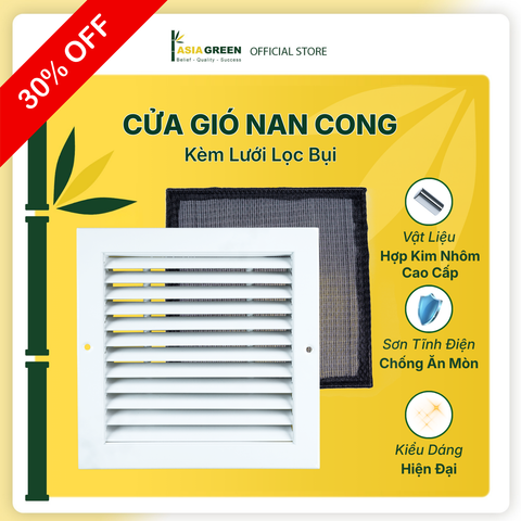ASIA GREEN - Cửa Gió Nan Cong, Kèm Lưới Lọc Bụi, Loại Bỏ Bụi Bẩn, Sơn Tĩnh Điện (Bao gồm VAT)