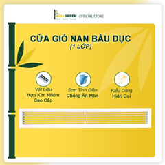 ASIA GREEN - Cửa Gió Nan Bầu Dục, Miệng Gió Nan Thẳng, Hợp Kim Nhôm Cao Cấp, Sơn Tĩnh Điện (Bao Gồm VAT)