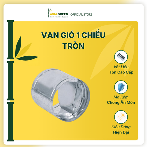 ASIA GREEN - Van Gió 1 Chiều Tròn, Chống Gỉ, Ngăn Côn Trùng, Bụi Bẩn (Giá Bao Gồm VAT)