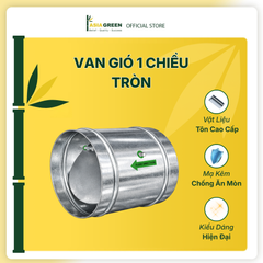 ASIA GREEN - Van Gió 1 Chiều Tròn, Chống Gỉ, Ngăn Côn Trùng, Bụi Bẩn (Giá Bao Gồm VAT)