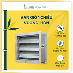 ASIA GREEN - Van Gió 1 Chiều Vuông, Chữ Nhật, Tôn Mạ Kẽm, Chống Gỉ (Giá Bao Gồm VAT)