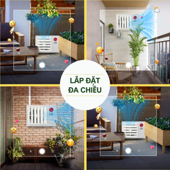 ASIA GREEN - Chuyển Hướng Gió Dàn Nóng Cánh Nhựa Bầu Dục, Khung Sắt Chắc Chắn, Tặng Kèm Vít (Giá bao gồm VAT)