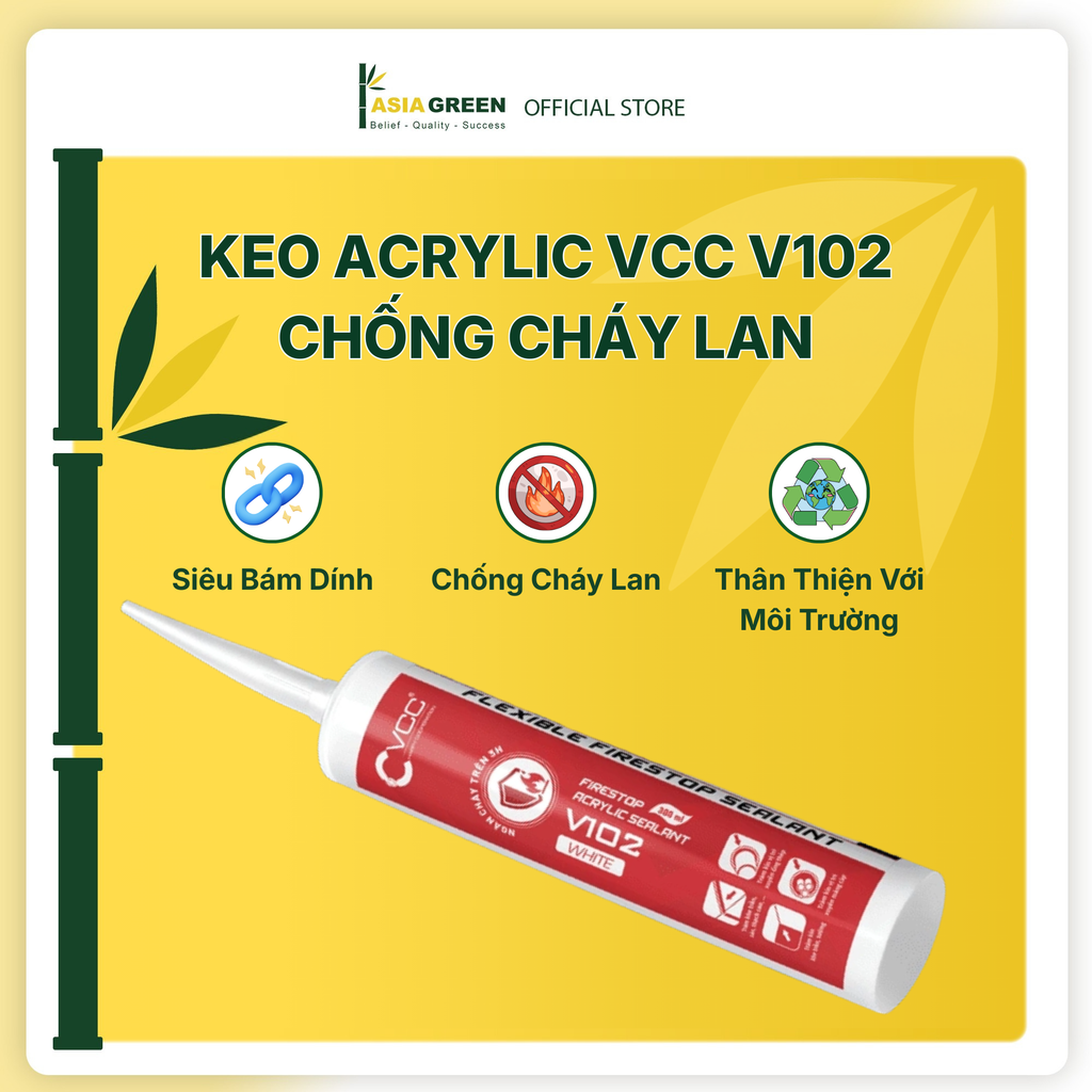 ASIA GREEN - Keo Silicone VCC A100, A500, V102, Foam B1