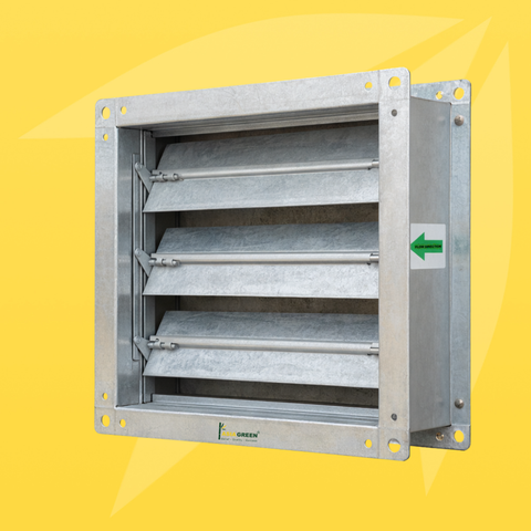 ASIA GREEN - Van Gió 1 Chiều Vuông, Chữ Nhật, Tôn Mạ Kẽm, Chống Gỉ (Giá Bao Gồm VAT)