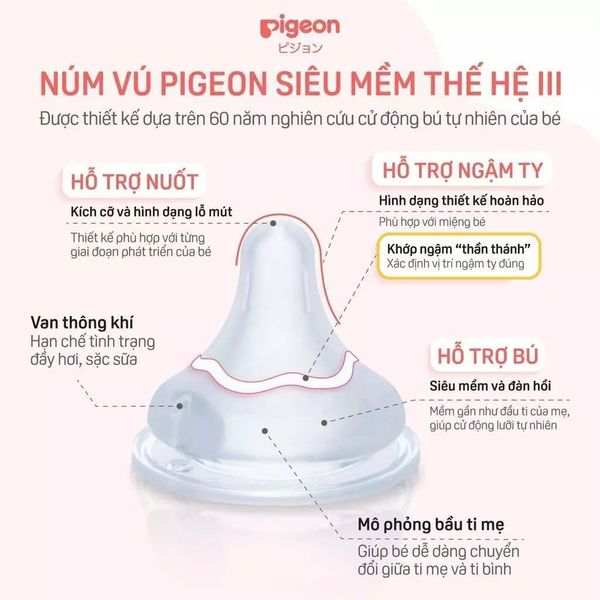 Bình Sữa Pigeon PPSU Softouch Baby-Friendly World Cổ Rông 240ml Hình Logo Pigeon