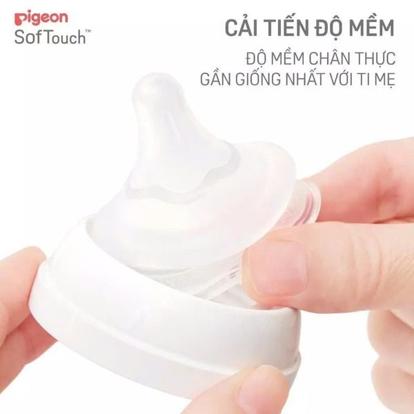 Bình Sữa Pigeon PPSU Softouch Baby-Friendly World Cổ Rông 160ml Hình Logo Pigeon