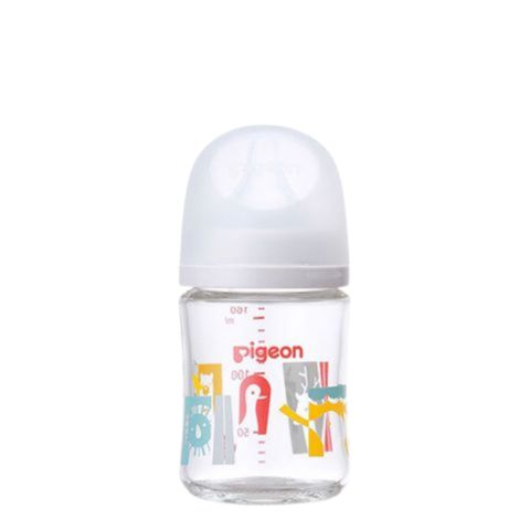 Bình Sữa Pigeon Thủy Tinh Borosilicate Thế Hệ III 160ml (Kèm Núm SS) - Họa Tiết