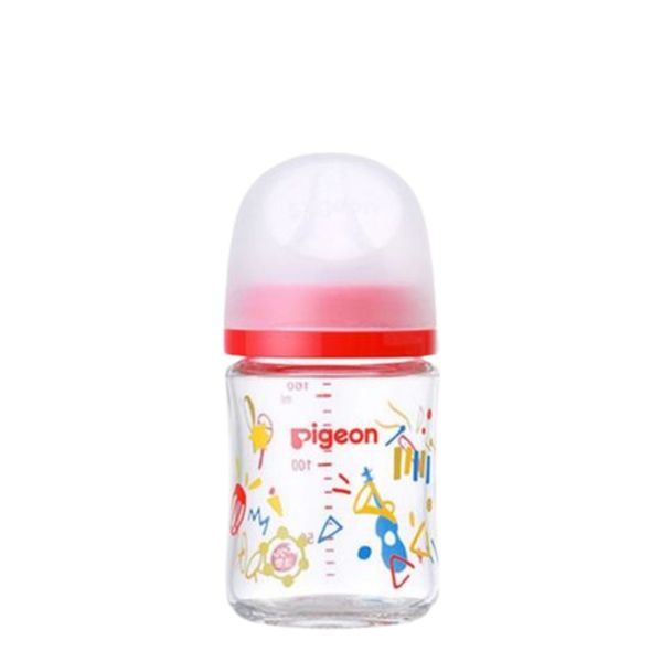 Bình Sữa Pigeon Thủy Tinh Borosilicate Thế Hệ III 160ml (Kèm Núm SS) - Họa Tiết