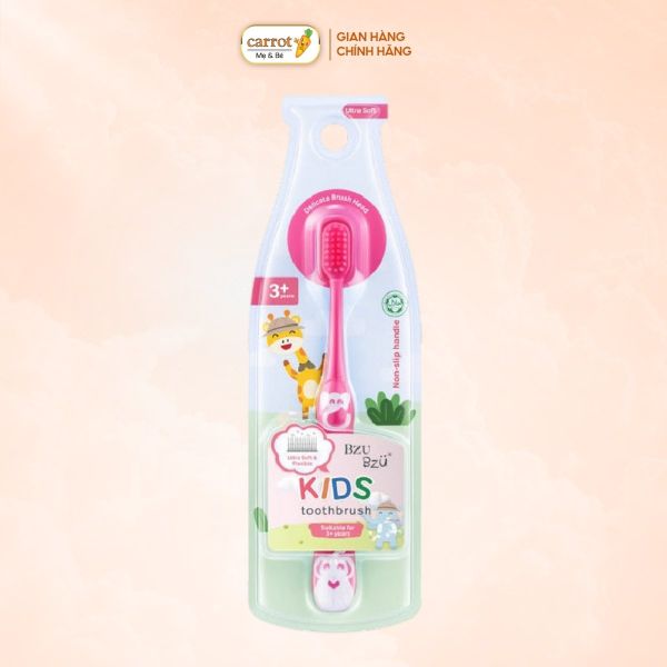 Bàn Chải Đánh Răng Bzu Bzu Màu hồng Cho Trẻ Từ 3 Tuổi