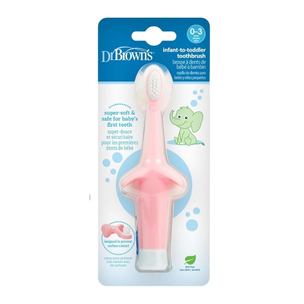 Bàn Chải Đánh Voi Hồng Dr Brown Cho Bé 0 Đến 3 Tuổi