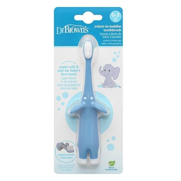 Bàn Chải Đánh Voi Xanh Dr Brown Cho Bé 0 Đến 3 Tuổi