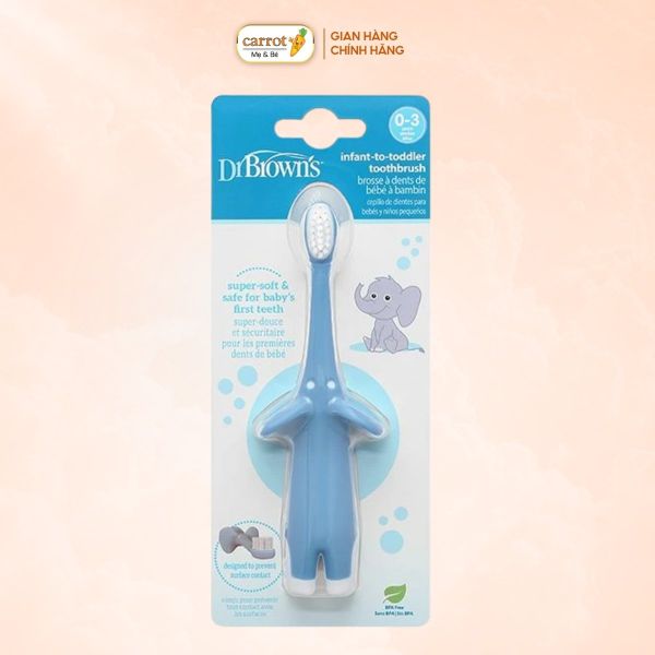 Bàn Chải Đánh Voi Xanh Dr Brown Cho Bé 0 Đến 3 Tuổi