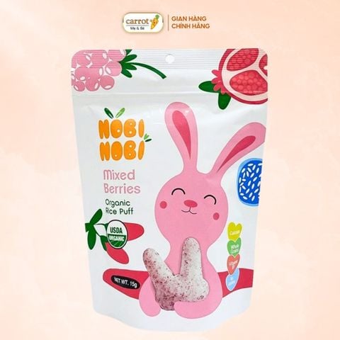 Bánh Gạo Ăn Dặm Hữu Cơ Nobi Nobi Vị Quả Mọng 15g (Từ 8 Tháng)