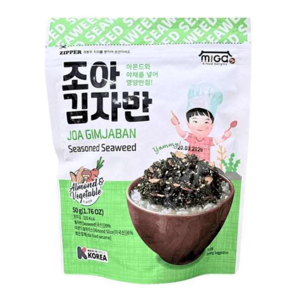 Rong Biển Vụn Rắc Cơm Cho Bé Miga Joa Vị Rau Củ Hạnh Nhân 50g (Từ 12 Tháng)