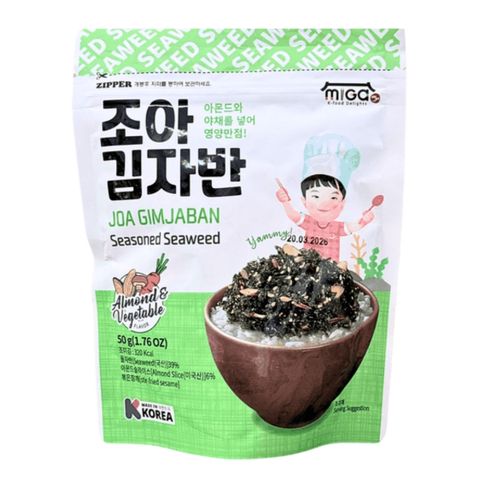 Rong Biển Vụn Rắc Cơm Cho Bé Miga Joa Vị Rau Củ Hạnh Nhân 50g (Từ 12 Tháng)