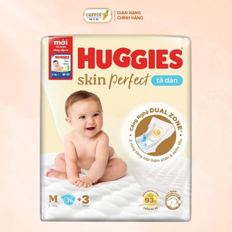 Bỉm - Tả Dán Huggies Skin Perfect Size M 76 Miếng (6-11kg)