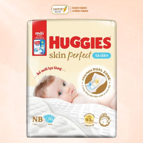 Bỉm - Tả Dán Huggies Skin Perfect Size NB 70 (Dưới 5kg)