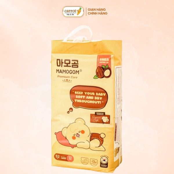 Bỉm - Tã Dán Mamogom Premium Size M 52 Miếng (6-11kg)