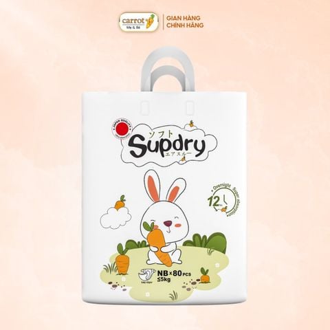 Bỉm - Tã Dán Supdry Trắng Size NB 80 Miếng (Dưới 5kg)
