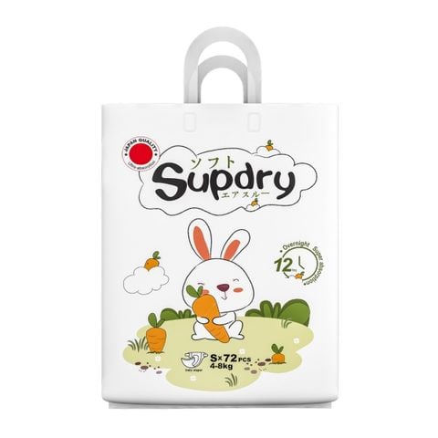 Bỉm - Tã Dán Supdry Trắng Size S 72 Miếng (4-8kg)