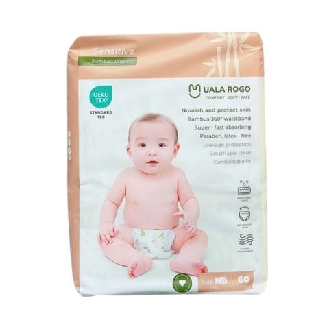 Bỉm - Tả Dán UalaRogo Size NewBorn 60 Miếng (Dưới 5kg)