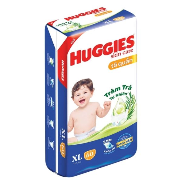 Bỉm - Tả Quần Huggies Skin Care Tràm Trà Size XL 60 Miếng (12-17kg)