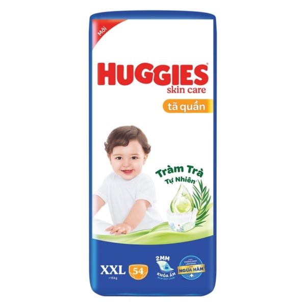 Bỉm - Tả Quần Huggies Skin Care Tràm Trà Size XXL 60 Miếng (Trên 15kg)