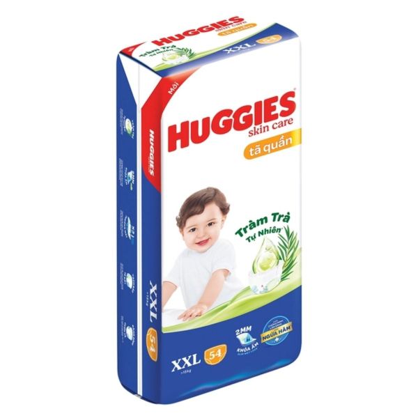 Bỉm - Tả Quần Huggies Skin Care Tràm Trà Size XXL 60 Miếng (Trên 15kg)