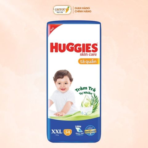 Bỉm - Tả Quần Huggies Skin Care Tràm Trà Size XXL 60 Miếng (Trên 15kg)
