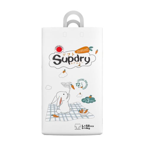 Bỉm - Tã Quần Supdry Trắng Size L 58 Miếng (9-14kg)
