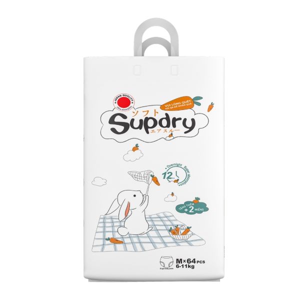 Bỉm - Tã Quần Supdry Trắng Size M 64 Miếng (6-11kg)